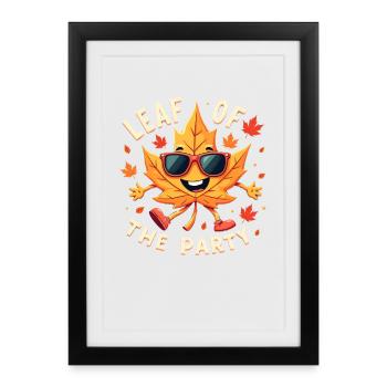 Feuille de la fête Bonne récolte d'automne Feuille d'automne - Affiche encadrée (27 × 37 cm) - noir - Devant