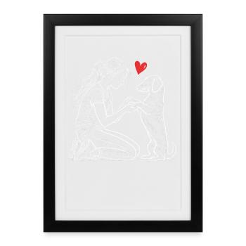Teckel, Chien, Teckel à poil dur, Amoureux du teckel, Teckel - Affiche encadrée (27 × 37 cm) - noir - Devant