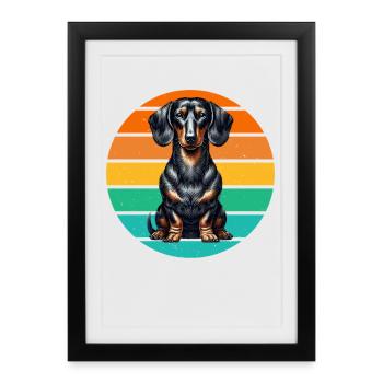 Teckel Chien Teckel Éleveur Teckel Lover Teckel - Affiche encadrée (27 × 37 cm) - noir - Devant