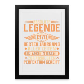 55e anniversaire - Légende depuis 1970 - Affiche encadrée (27 × 37 cm) - noir - Devant