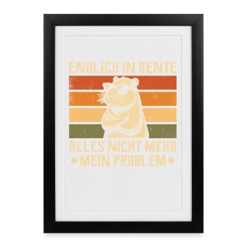 Finally retired - Vintage Capybara - Retiree - Framed poster (27 × 37 cm) - black - Front