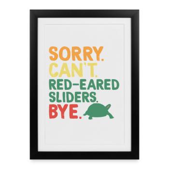 Red-eared Turtle - Framed poster (27 × 37 cm) - black - Front