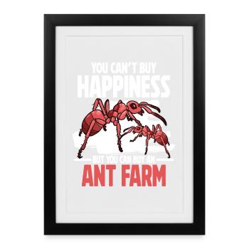 Fourmis Élevage Fourmis Éleveur de fourmis - Affiche encadrée (27 × 37 cm) - noir - Devant
