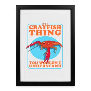 Écrevisses Écrevisses Fruits de mer Cadeaux - Affiche encadrée (27 × 37 cm) - noir - Devant
