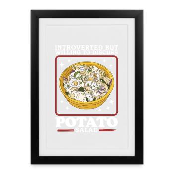 Salade de pommes de terre Cadeau de salade de pommes de terre - Affiche encadrée (27 × 37 cm) - noir - Devant