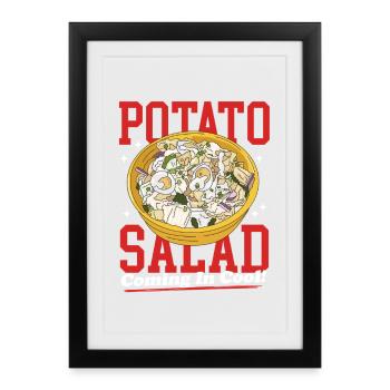 Salade de pommes de terre, cadeaux de salade de pommes de terre - Affiche encadrée (27 × 37 cm) - noir - Devant