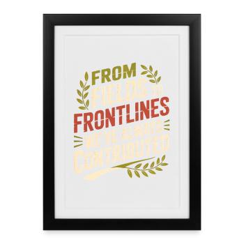 Mois du patrimoine hispanique : des champs aux lignes de front - Affiche encadrée (27 × 37 cm) - noir - Devant