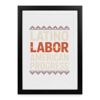 Travail latino-américain Progrès américain Héritage hispanique - Affiche encadrée (27 × 37 cm) - noir - Devant