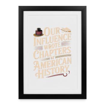 A écrit des chapitres de l'histoire américaine hispanique - Affiche encadrée (27 × 37 cm) - noir - Devant