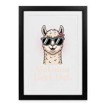 Bientôt maman MALAMA T'AIME Drôle - Affiche encadrée (27 × 37 cm) - noir - Devant