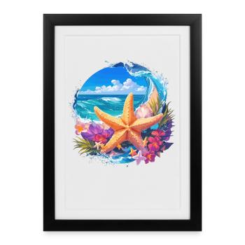 Étoile de mer Étoile de mer - Affiche encadrée (27 × 37 cm) - noir - Devant