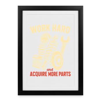 Travailler et collecter des pièces automobiles Garages Artisans - Affiche encadrée (27 × 37 cm) - noir - Devant