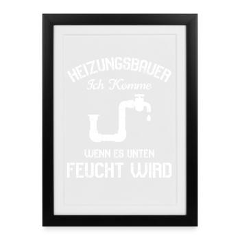 Heating Engineer Heating Construction Plumber Plumber - Framed poster (27 × 37 cm) - black - Front