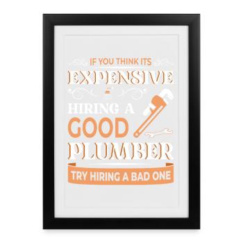 Heating Engineer Heating Construction Plumber Plumber - Framed poster (27 × 37 cm) - black - Front