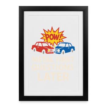 Démolition Derby Fan Pit Crew Crash Driver Fair - Affiche encadrée (27 × 37 cm) - noir - Devant