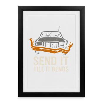 Demolition Derby Fan Pit Crew Crash Driver Fair - Framed poster (27 × 37 cm) - black - Front