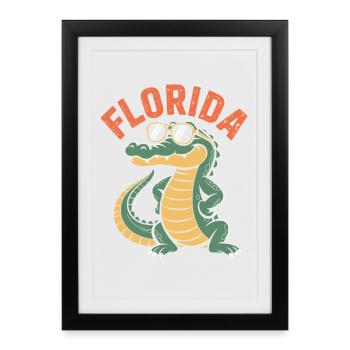 Alligator de Floride - Affiche encadrée (27 × 37 cm) - noir - Devant