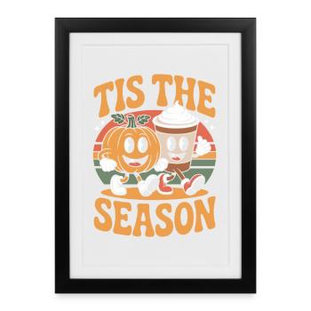 Tis The Season Football Fall Design - Framed poster (27 × 37 cm) - black - Front