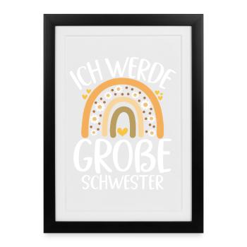 Big Sister Rainbow Family New Daughter - Framed poster (27 × 37 cm) - black - Front