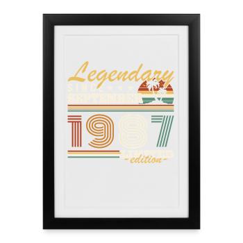 September 1987 Vintage Geburtstagsgeschenk - Gerahmtes Poster (27 × 37 cm) - Schwarz - Vorne