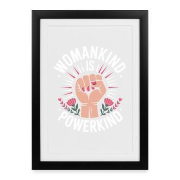 Womankind is Powerkind Women Empowering Women's - Framed poster (27 × 37 cm) - black - Front