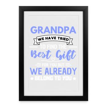 Grandpa Family Love Quote - Gerahmtes Poster (27 × 37 cm) - Schwarz - Vorne