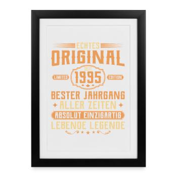 Genuine original since 1995 - 30th birthday - Framed poster (27 × 37 cm) - black - Front