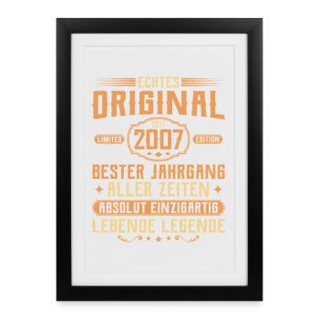 Genuine original since 2007 - 18th birthday - Framed poster (27 × 37 cm) - black - Front
