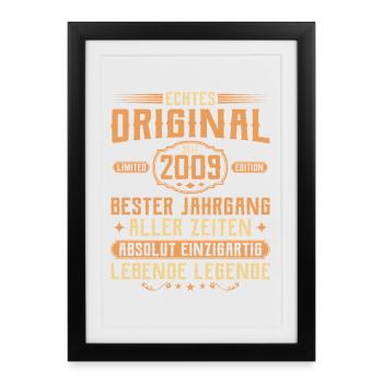 Véritable original depuis 2009 - 16e anniversaire - Affiche encadrée (27 × 37 cm) - noir - Devant