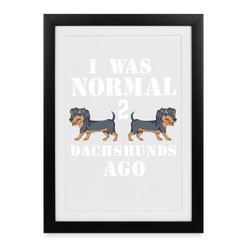 Conception humoristique de rappel de teckel - Affiche encadrée (27 × 37 cm) - noir - Devant