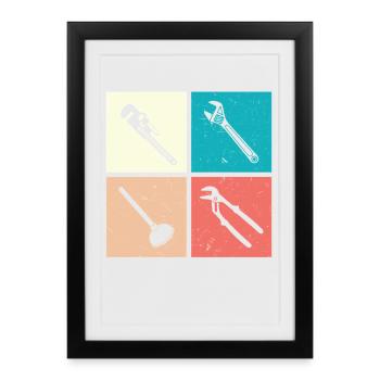 Heating Engineer Heating Construction Plumber Plumber - Framed poster (27 × 37 cm) - black - Front