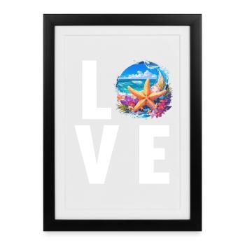 Étoile de mer Étoile de mer - Affiche encadrée (27 × 37 cm) - noir - Devant