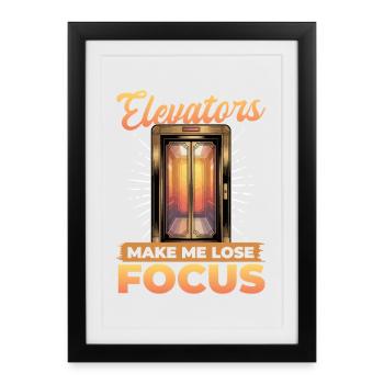 Ascenseur pour tout-petits et enfants - Affiche encadrée (27 × 37 cm) - noir - Devant