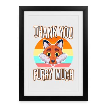 Thank you furry much - Framed poster (27 × 37 cm) - black - Front