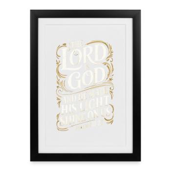 Le Seigneur est Dieu – Psaume 118:27 - Affiche encadrée (27 × 37 cm) - noir - Devant
