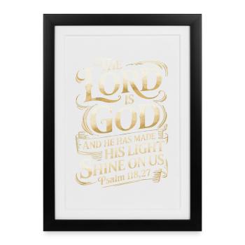 Le Seigneur est Dieu – Psaume 118:27 - Affiche encadrée (27 × 37 cm) - noir - Devant