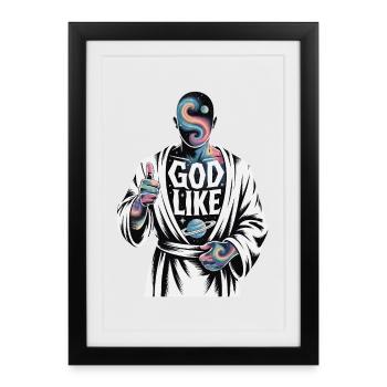 God Like Galaxy Design - Gerahmtes Poster (27 × 37 cm) - Schwarz - Vorne