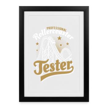 Professional roller coaster tester - Framed poster (27 × 37 cm) - black - Front