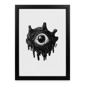 Black Ink Eye Illustration - Framed poster (27 × 37 cm) - black - Front