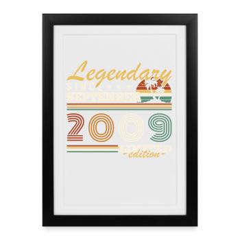 Septembre 2009 Vintage Rétro Cadeau d’anniversaire - Affiche encadrée (27 × 37 cm) - noir - Devant