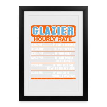 Croyez-moi, je suis un vitrier Métiers spécialisés Humour - Affiche encadrée (27 × 37 cm) - noir - Devant