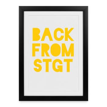 De retour de Stuttgart - Affiche encadrée (27 × 37 cm) - noir - Devant