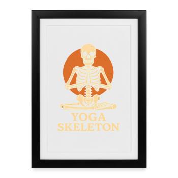 Yoga Skeleton Meditation Design - Framed poster (27 × 37 cm) - black - Front