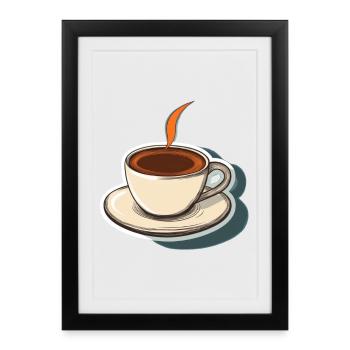 Kaffee - Gerahmtes Poster (27 × 37 cm) - Schwarz - Vorne