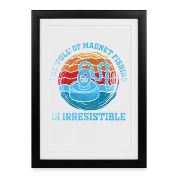 Aimant de pêche en néodyme pour pêcheur magnétique - Affiche encadrée (27 × 37 cm) - noir - Devant