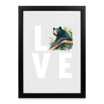 Sun Bear Malaienbär - Gerahmtes Poster (27 × 37 cm) - Schwarz - Vorne