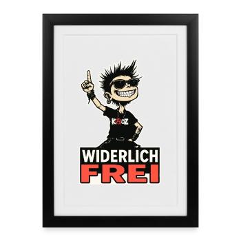Rebellious punk is disgustingly free - Framed poster (27 × 37 cm) - black - Front