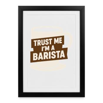 Barista Espresso Crew Café Slinger Latte - Affiche encadrée (27 × 37 cm) - noir - Devant