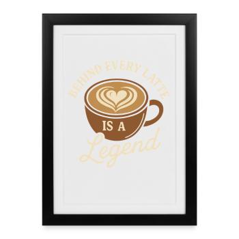 Barista Espresso Crew Café Slinger Latte - Affiche encadrée (27 × 37 cm) - noir - Devant