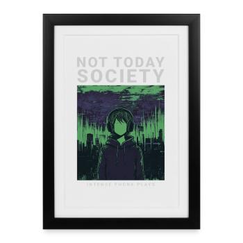Not Today Society Phonk Music Aesthetic Edgy - Framed poster (27 × 37 cm) - black - Front